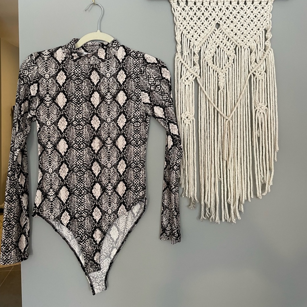 Snakeskin printed bodysuit